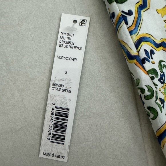 Antonio Melani. Mediterranean /Mosaic Style Pencil Skirt - Size 2. NWT - Picture 6 of 12